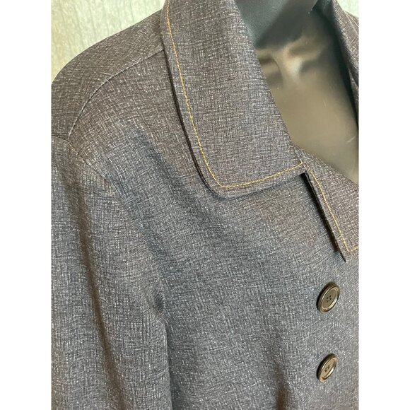 Eci New York NWT Womens Double-Breasted Jacket Grey Contrast Stitching Sz Large - Picture 6 of 11